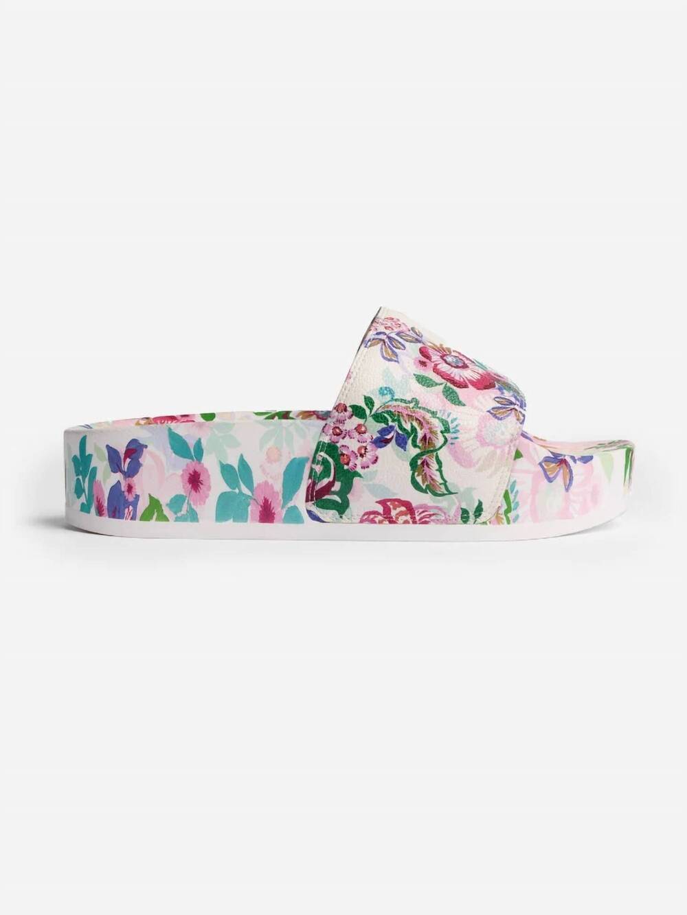 NEW JOHNNY WAS women's platform pool slide sandal in white melia